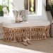 bali & pari Adelpha Natural Rattan Accent Bench with Cushioned Seat - BSOAdelpha-Natural Rattan-Cushion-Bench