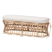 bali & pari Adelpha Natural Rattan Accent Bench with Cushioned Seat - BSOAdelpha-Natural Rattan-Cushion-Bench