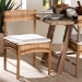 bali & pari Elvera Woven Seagrass and Mahogany Wood Dining Chair - BSOMD-39986-Elvera-Light Walnut-Cushion-DC