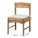 bali & pari Elvera Woven Seagrass and Mahogany Wood Dining Chair - BSOMD-39986-Elvera-Light Walnut-Cushion-DC