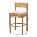 bali & pari Elvera Woven Seagrass and Mahogany Wood Counter Stool - BSOMD-39987-Elvera-Light Walnut-Cushion-CS