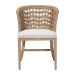 bali & pari Vellon Woven Seagrass and White Wash Mahogany Wood Dining Chair - BSOMD-39989-Vellon-White Wash-Cushion-DC