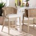 bali & pari Vellon Woven Seagrass and White Wash Mahogany Wood Counter Stool - BSOMD-39993-Vellon-White Wash-Cushion-CS