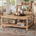 bali & pari Kalimantan Natural Rattan Coffee Table with Shelf, Square - BSOKalimantan-Mod2-Square-Rattan-Coffee Table
