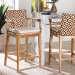 bali & pari Storsel Natural Rattan and Teak Wood Counter Stool, Two-Tone Brown - BSOStorsel Two-Toned-Cushion-CS