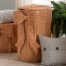 bali & pari Creusa Natural Rattan Laundry Basket with Bow Detail, Tall - BSOWS282-Honey Ada Rattan-Basket