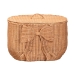 bali & pari Creusa Natural Rattan Laundry Basket with Bow Detail, Wide - BSOWS283-Honey Ada Rattan-Basket