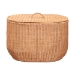 bali & pari Creusa Natural Rattan Laundry Basket with Bow Detail, Wide - BSOWS283-Honey Ada Rattan-Basket