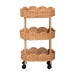 bali & pari Bulana Natural Rattan 3-Tier Rolling Storage Cart - BSOWS290-Honey Ada Rattan-Shelf