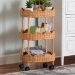bali & pari Bulana Natural Rattan 3-Tier Rolling Storage Cart - BSOWS290-Honey Ada Rattan-Shelf
