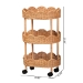bali & pari Bulana Natural Rattan 3-Tier Rolling Storage Cart - BSOWS290-Honey Ada Rattan-Shelf