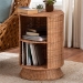 bali & pari Dorielle Natural Rattan End Table with Two Shelves - BSOWS292-Honey Ada Rattan-ET