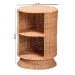 bali & pari Dorielle Natural Rattan End Table with Two Shelves - BSOWS292-Honey Ada Rattan-ET