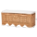 bali & pari Rivka Natural Rattan Storage Bench with Scalloped Base and Cushion - BSOWS296-Original-Honey Ada Rattan-Cushion-Bench