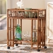 bali & pari Tahlia Marbled Tortoise Rattan Kitchen Cart with Open Shelf - BSOWS299-Tortoise-Cart