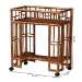 bali & pari Tahlia Marbled Tortoise Rattan Kitchen Cart with Open Shelf - BSOWS299-Tortoise-Cart
