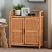 bali & pari Hendrina Natural Rattan and Mahogany Wood Shoe Cabinet, 3-Tier - BSOWS329-Honey Ada Rattan-Shoe Cabinet