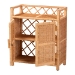 bali & pari Hendrina Natural Rattan and Mahogany Wood Shoe Cabinet, 3-Tier - BSOWS329-Honey Ada Rattan-Shoe Cabinet