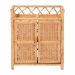 bali & pari Hendrina Natural Rattan and Mahogany Wood Shoe Cabinet, 3-Tier - BSOWS329-Honey Ada Rattan-Shoe Cabinet