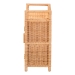 bali & pari Hendrina Natural Rattan and Mahogany Wood Shoe Cabinet, 3-Tier - BSOWS329-Honey Ada Rattan-Shoe Cabinet