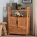 bali & pari Hendrina Natural Rattan and Mahogany Wood Shoe Cabinet, 4-Tier - BSOWS330-Honey Ada Rattan-Shoe Cabinet