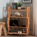 bali & pari Hendrina Natural Rattan and Mahogany Wood Shoe Cabinet, 4-Tier - BSOWS330-Honey Ada Rattan-Shoe Cabinet