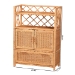 bali & pari Hendrina Natural Rattan and Mahogany Wood Shoe Cabinet, 4-Tier - BSOWS330-Honey Ada Rattan-Shoe Cabinet