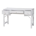 bali & pari Arben Natural Rattan Writing Desk with Three Drawers - BSOWS305-Med-White Rattan-Desk