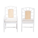 bali & pari Victor 2-Piece Dining Chair Set with Arms, White - BSOVictor-White/Natural Wooden-Arm-DC