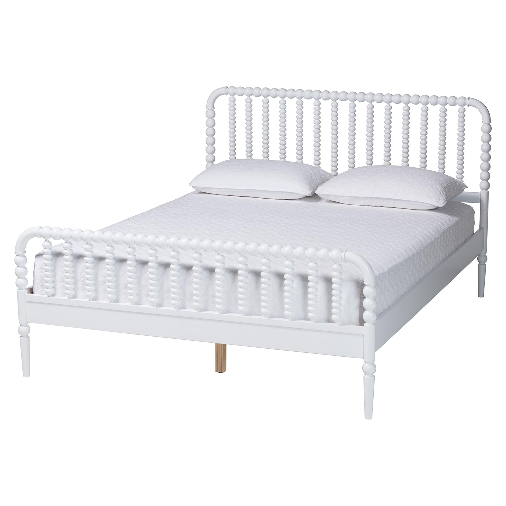Baxton Studio Lucera Platform Bed, White, King