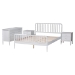 Baxton Studio Lucera 4-Piece Bedroom Set, White, King - BSOMG0110-4-White-King 4PC Bedroom Set
