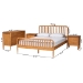 Baxton Studio Lucera 4-Piece Bedroom Set, Oak Brown, King - BSOMG0110-4-NT Oak-King 4PC Bedroom Set