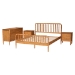 Baxton Studio Lucera 4-Piece Bedroom Set, Oak Brown, King - BSOMG0110-4-NT Oak-King 4PC Bedroom Set