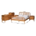 Baxton Studio Lucera 5-Piece Bedroom Set, Oak Brown, King - BSOMG0110-4-NT Oak-King 5PC Bedroom Set