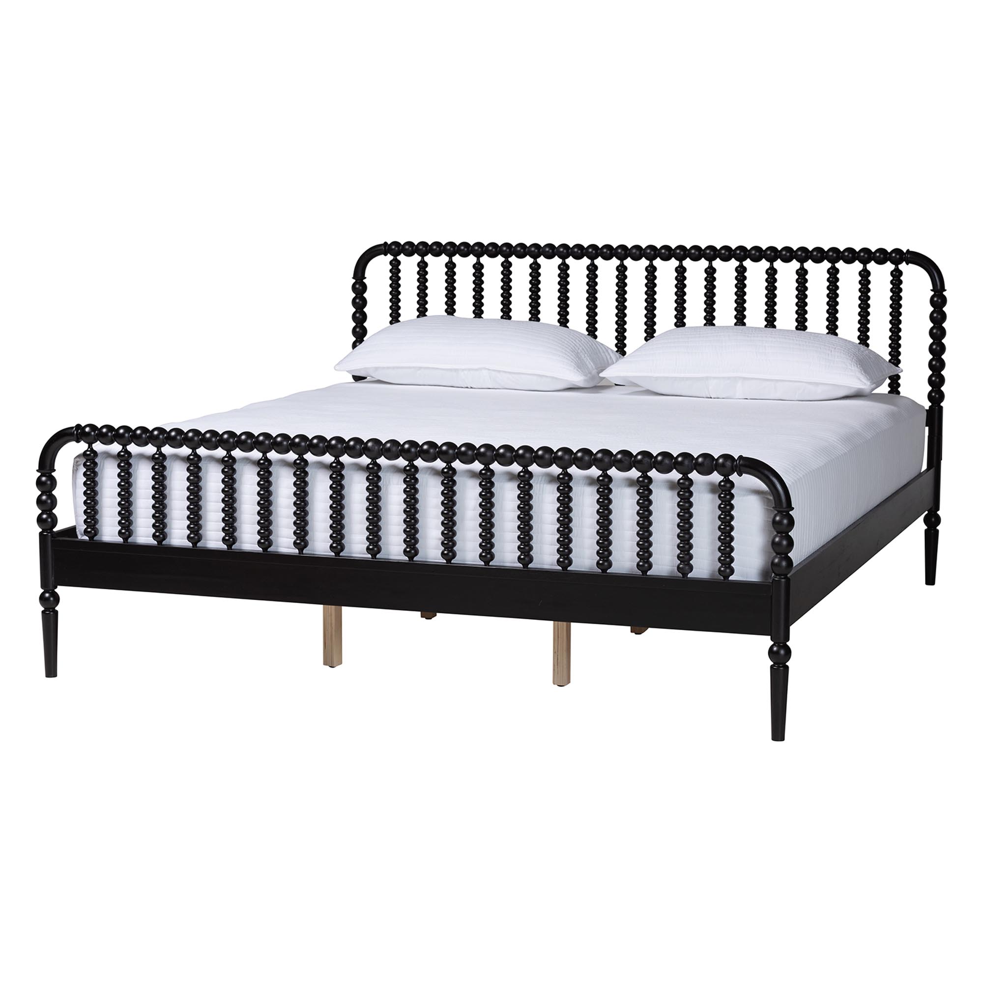 Baxton Studio Lucera Platform Bed, Black, King