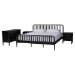 Baxton Studio Lucera 4-Piece Bedroom Set, Black, King
