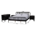 Baxton Studio Lucera 4-Piece Bedroom Set, Black, King - BSOMG0110-4-Black-King 4PC Bedroom Set