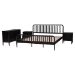 Baxton Studio Lucera 4-Piece Bedroom Set, Black, King - BSOMG0110-4-Black-King 4PC Bedroom Set