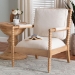bali & pari Gracie Bobbin Wood Armchair with Padded Armrests - BSOGracie-Natural-Cushion-AC