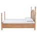 Baxton Studio Neviah Four Poster Bed with Woven Rattan Headboard, King, Beech Brown - BSOMG0267-1-Beech/5702 Rattan-King-Four Poster Bed