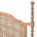 Baxton Studio Neviah Four Poster Bed with Woven Rattan Headboard, King, Beech Brown - BSOMG0267-1-Beech/5702 Rattan-King-Four Poster Bed