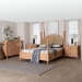 Baxton Studio Neviah 4-Piece Bedroom Set with 2-Drawer Nightstands, King, Beech Brown - BSOMG0267-1-Beech/5702 Rattan-King 4PC Four Poster Bedroom Set