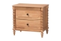 Baxton Studio Neviah 4-Piece Bedroom Set with 2-Drawer Nightstands, King, Beech Brown - BSOMG0267-1-Beech/5702 Rattan-King 4PC Four Poster Bedroom Set