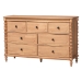 Baxton Studio Neviah 4-Piece Bedroom Set with 2-Drawer Nightstands, King, Beech Brown - BSOMG0267-1-Beech/5702 Rattan-King 4PC Four Poster Bedroom Set