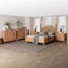 Baxton Studio Neviah 5-Piece Bedroom Set with 2-Drawer Nightstands, King, Beech Brown - BSOMG0267-1-Beech/5702 Rattan-King 5PC Four Poster Bedroom Set