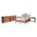Baxton Studio Neviah 5-Piece Bedroom Set with 1-Drawer Nightstands, King, Beech Brown - BSOEkua-Beech/5702 Rattan-King 5PC Four Poster Bedroom Set
