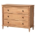 Baxton Studio Neviah 5-Piece Bedroom Set with 1-Drawer Nightstands, King, Beech Brown - BSOEkua-Beech/5702 Rattan-King 5PC Four Poster Bedroom Set