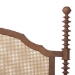 Baxton Studio Neviah Four Poster Bed with Woven Rattan Headboard, Queen, Walnut Brown - BSOMG0267-1-Walnut/5702 Rattan-Queen-Four Poster Bed