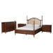 Baxton Studio Neviah 4-Piece Bedroom Set with 2-Drawer Nightstands, King, Walnut Brown