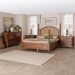 Baxton Studio Neviah 4-Piece Bedroom Set with 2-Drawer Nightstands, King, Walnut Brown - BSOMG0267-1-Walnut/5702 Rattan-King 4PC Four Poster Bedroom Set